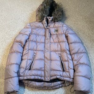 AE lilac puffer jacket size medium